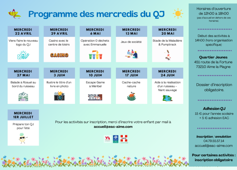 Programme des mercredisvendredis - QJ